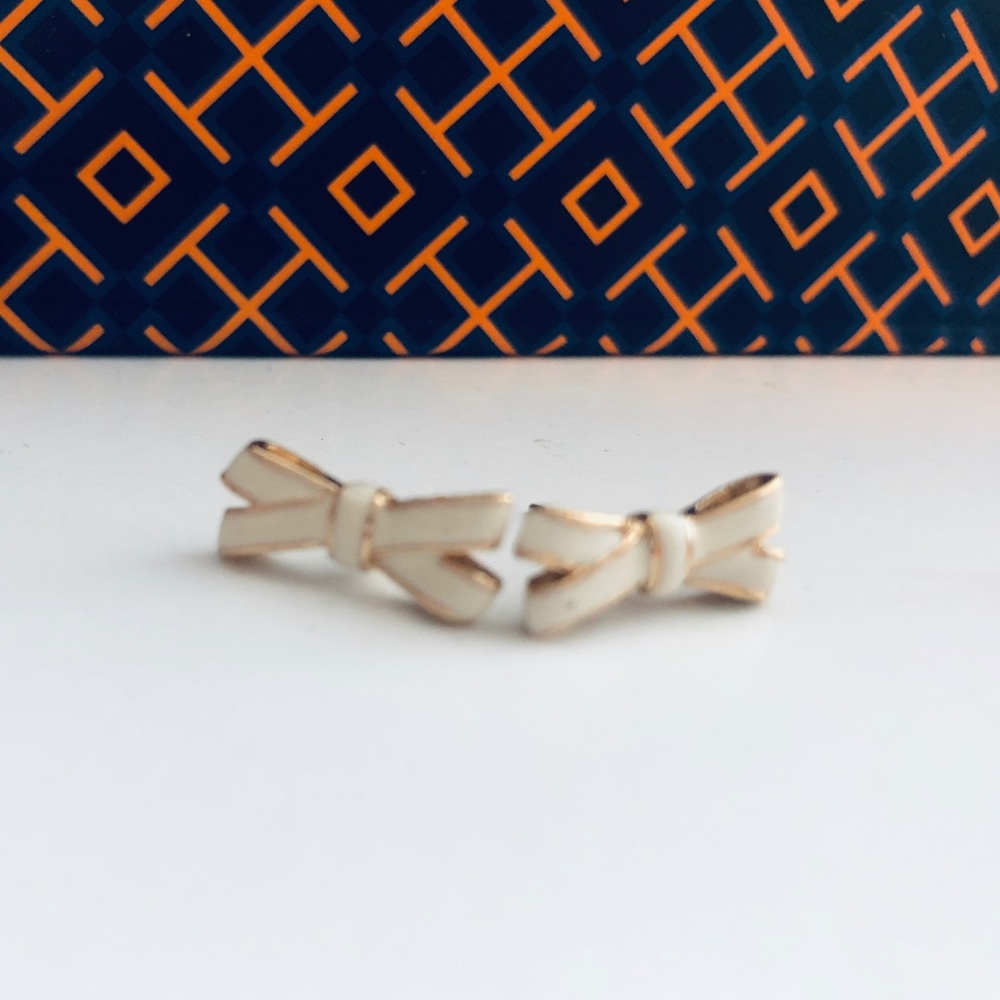 KATE SPADE White Bow Earrings